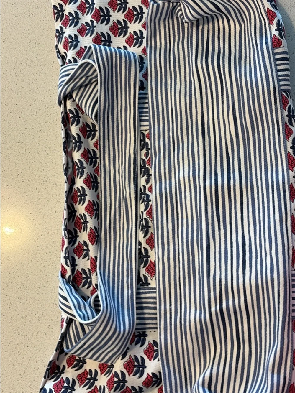 Tote Bag, Floral and Stripes